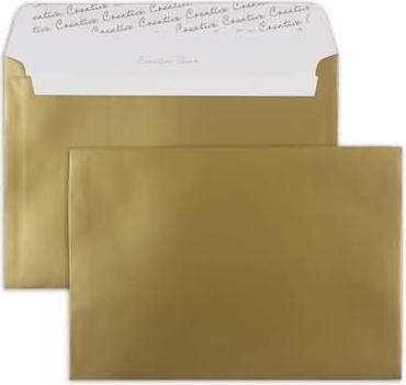 Actual product image Blanke Envelopes C5 130g/sqm adhesive PU=100 pieces gold (162 x 229 mm, 100 x)