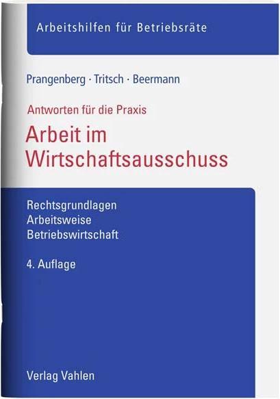 Produktbild Arbeit im Wirtschaftsausschuss (Deutsch, Arno Prangenberg, Marius Tritsch, Lars Beermann, 2023)