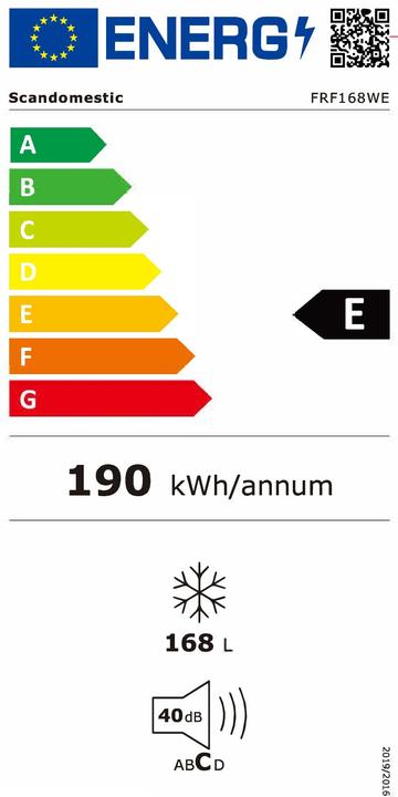 Label énergétique Scandomestic FRF168WE (Autonome, 170 l)