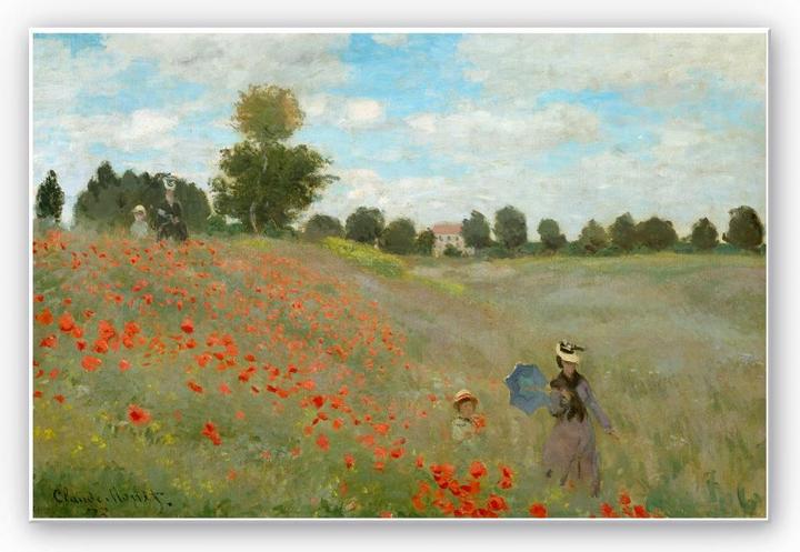 Trenddeko Monet - Champ de coquelicots près d'Argenteuil