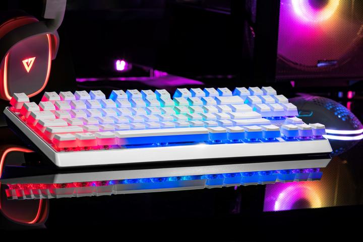 Actual product image Modecom VOLCANO LANPARTY RGB PUDDING EDITION White gaming keyboard Blue US (US, Cable)
