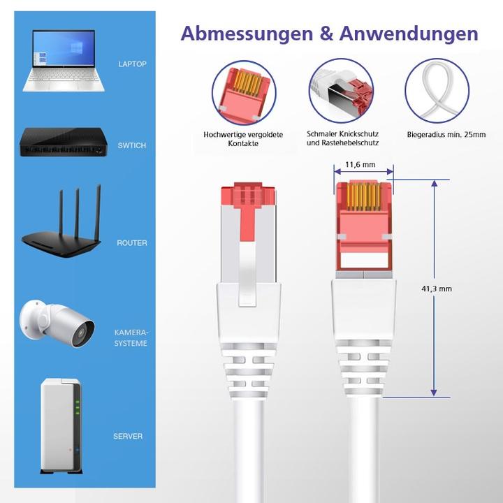 Actual product image Helos Herweck patch cable (S/UTP, CAT6, 0.25 m)