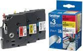 Produktbild Brother Multipack TZe-31M3 (1.20 cm, Gelb, Rot, Schwarz, Weiss)