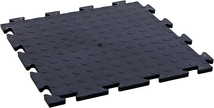 Produktbild Certeo PVC Garagenboden | HxBxT 12 x 470 x 470 mm | Genoppt | Schwarz | VE 10 | (12 x 470 x 470 mm)