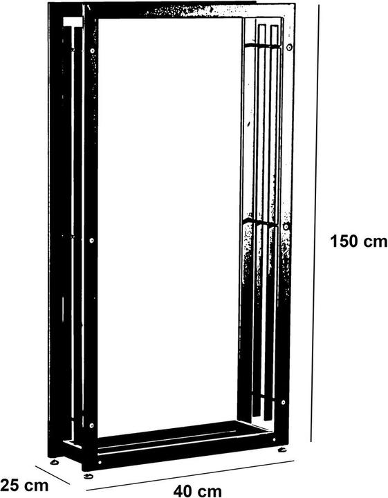 Actual product image Swisshandel24 Skadi firewood rack 25x40x150, black