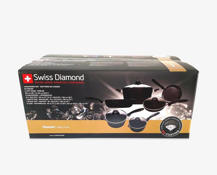Actual product image Swiss Diamond 10-piece pan set CLASSIC XD Black (28 cm, Pan set + pot set, Aluminium)