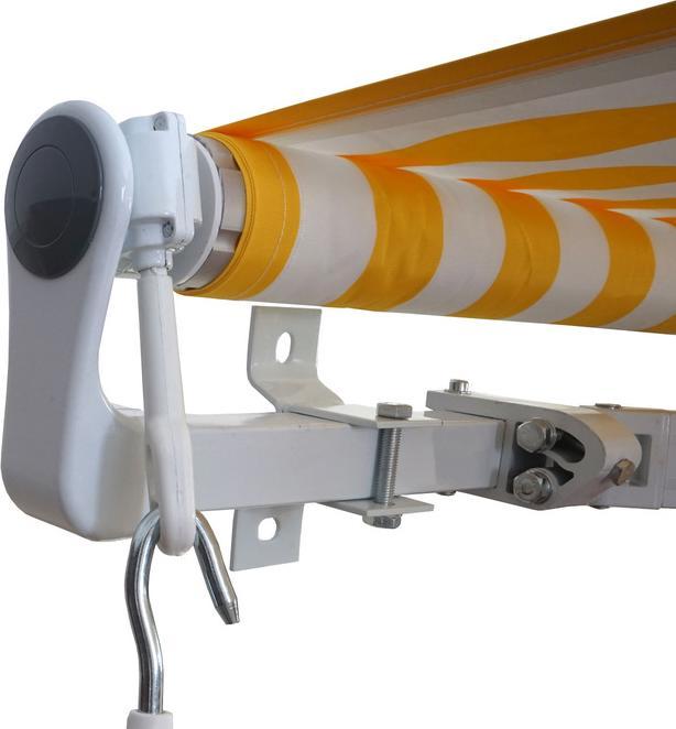 Actual product image Swisshandel24 Aluminium awning, folding arm awning sun protection 3x2.5m polyester, grey-brown (3 m)