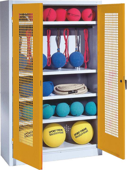 Immagine prodotto C+P Armadio per attrezzature sportive (HxLxP: 195x120x50 cm, con ante a battente in lamiera forata