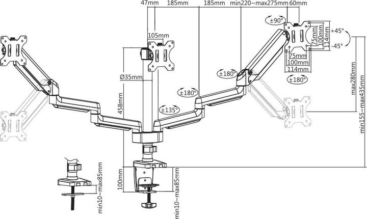 Immagine prodotto Deltaco ARM-0352 (Tavolo, 27")