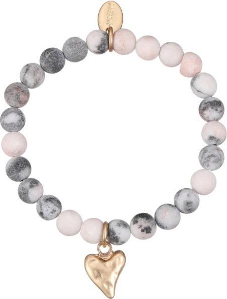 Actual product image Andreani Armband aus echtem Jaspis und Achat mit Herzanhänger von (19 cm, Genuine jasper and agate)