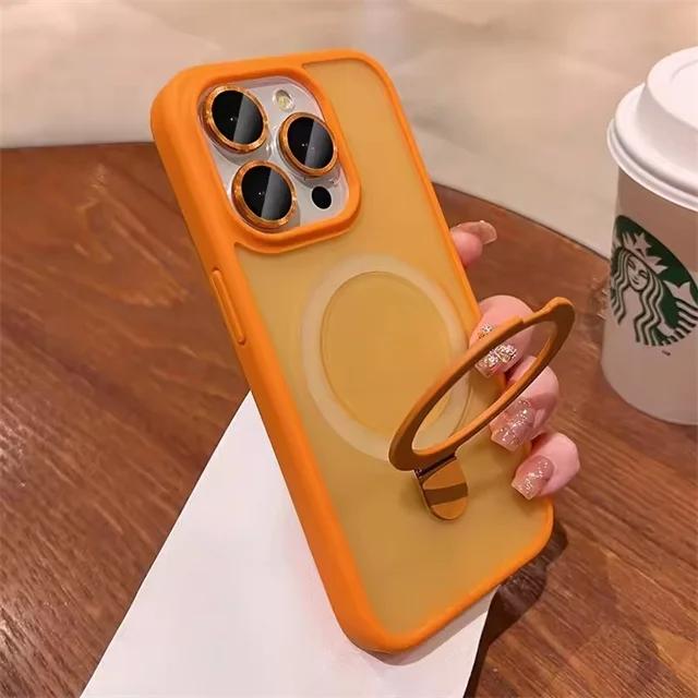 Actual product image RPD Apple iPhone 16 Plus - MagSafe Stand Etui mit Kameraschutz, orange, Matt (Apple iPhone 16 Plus)