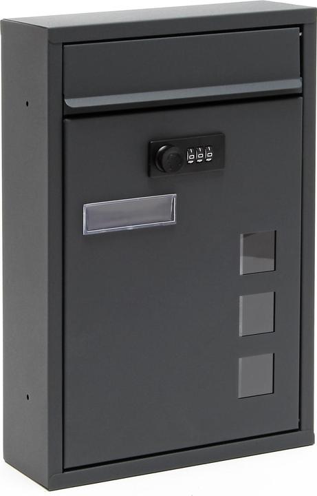 Wiltec Briefkasten 215x320x90mm Postkasten Zahlenschloss Namensschild
