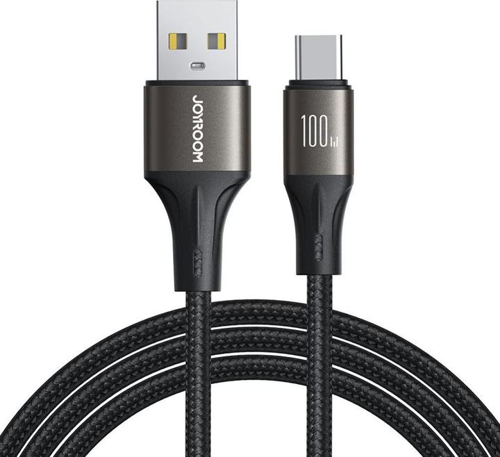 Actual product image Joyroom Light-Speed ​​Series SA25-AC6 USB-A / USB-C Fast Transfer Cable 100W 2m - Black (2 m)