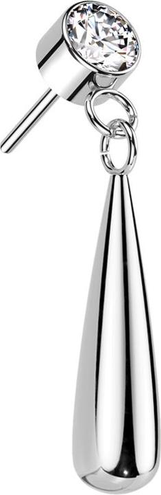 Actual product image Star Piercing Threadless Zylinder silber Kristall silber Anhänger Tropfen silber (Titanium G23, without brass)
