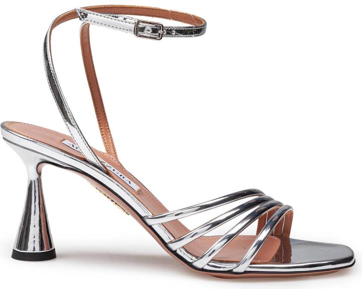 Produktbild Aquazzura Aquazzurra latour 75 sandal in mirror-effect leather color silver (36)