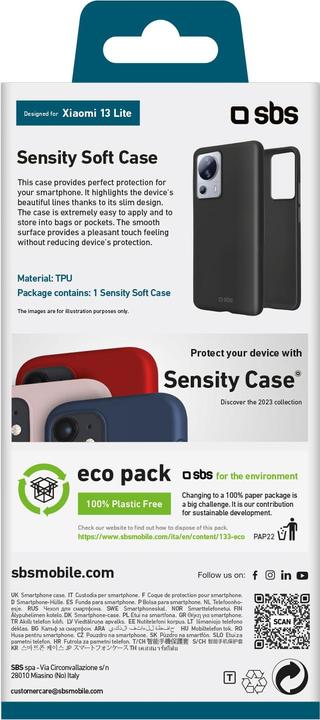 Produktbild SBS Sensity Cover Xiaomi 13 Lite schwarz (Xiaomi 13 Lite)