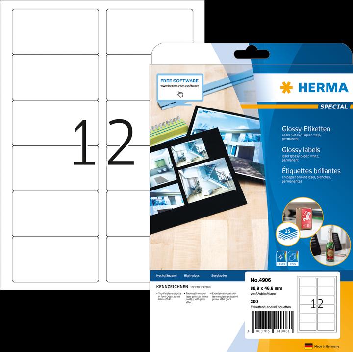 Actual product image Herma High gloss labels A4