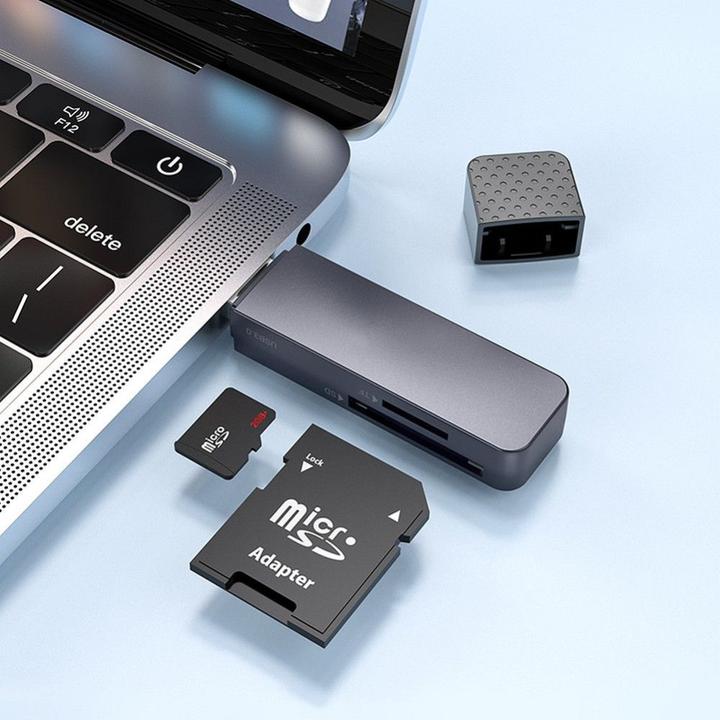 Produktbild Hoco Headphone with microphone card reader 2in1 USB A 3.0 HB45 metal gray (USB 3.0)