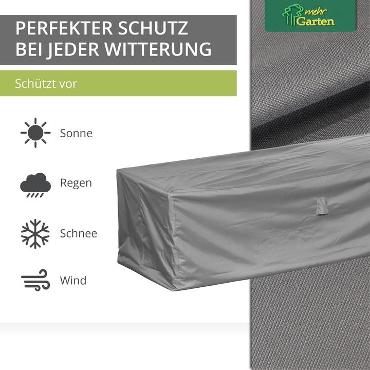 Image du produit Mehr Garten Housse de protection pour canapé d'angle de jardin | 200 x 90 x 80 cm | polyester tissé Oxford 600D
