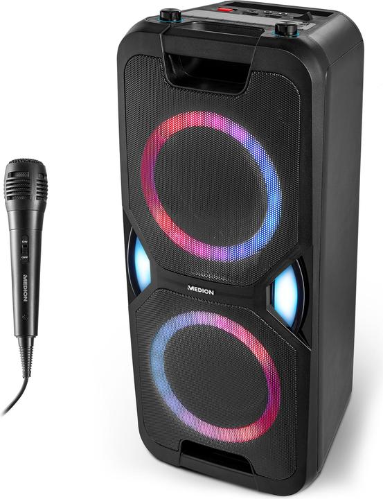 Actual product image Medion MD 44468 Party loudspeaker black (15 h, Electrical connection, Rechargeable battery operated)