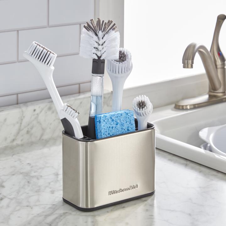 Actual product image KitchenAid Ka Stainless Steel Sink Brush Caddy