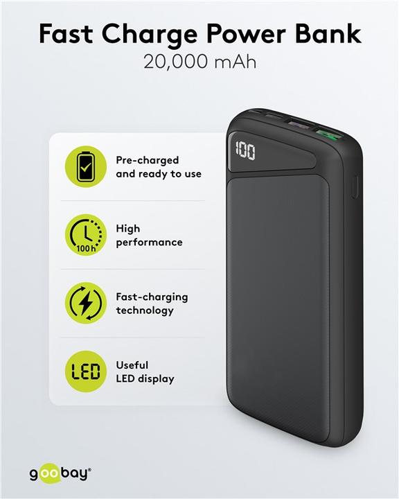 Immagine prodotto Goobay QC/PD (20000 mAh, 22.50 W, 18 Wh)