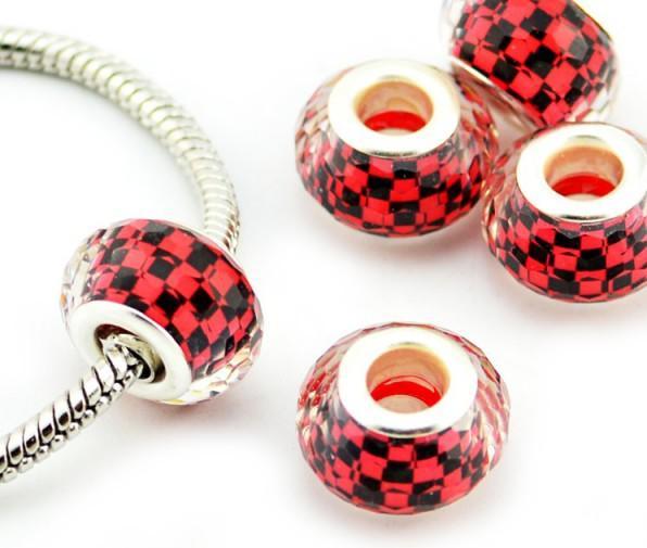 Hermex Bead versilbert 925 - Silbrig Rot (Silber 925)
