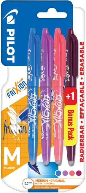Actual product image Pilot FriXion Ball 0.7mm (Inkwell, Red, Rose, Blue, Violet)