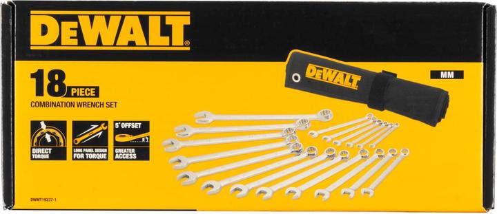 Image du produit DeWalt Jeu de clés mixtes Dewa métrique 18 pcs DWMT192371 (9 mm, 8 mm, 15 mm, 19 mm, 12 mm, 7 mm, 14 mm, 22 mm, 20 mm, 13 mm, 16 mm, 21 mm, 17 mm, 11 mm, 24 mm, 18 mm, 10 mm, 23 mm)