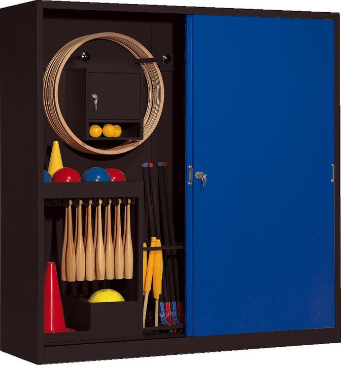 Produktbild C+P Sportgeräteschrank (HxBxT: 195x190x60 cm, mit Vollblech-Schiebetüren, Typ 5)