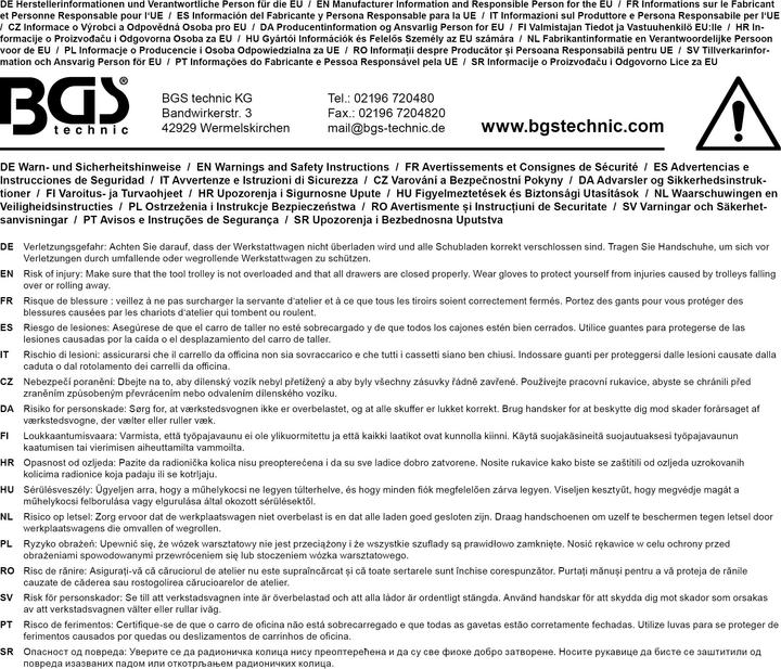 Image du produit BGS Servante d'atelier 8 tiroirs vide (8 x)