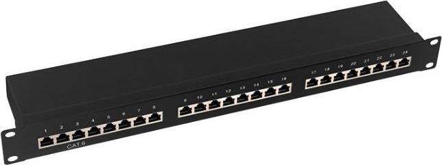 Immagine prodotto LogiLink Patch panel - Cat. 6, 24 porte, installazione ad armadio, STP, nero