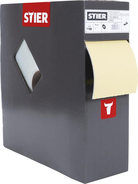 Stier Sandpaper on foam backing P180 115 x 92mm 25m (P180)