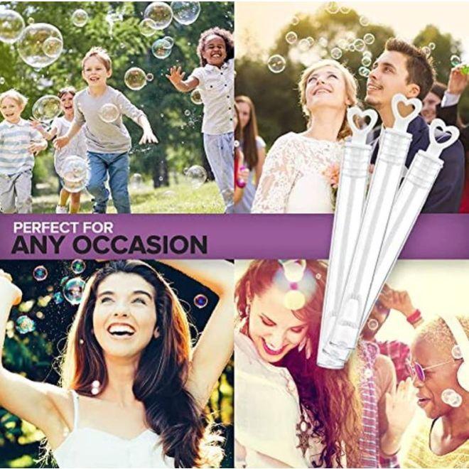 Image du produit MU Style Tubes à bulles de savon avec poignée en forme de coeur (lot de 20)