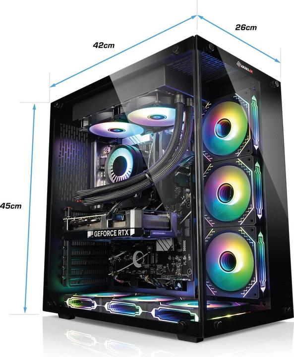 Actual product image Kiebel Gaming PC Panorama Intel Core i9-12900KF, 32GB DDR5, NVIDIA RTX 4070 12 GB, 2TB SSD, Windows 11 (Intel Core i9 12900KF, 32 GB, 2000 GB, GeForce RTX 4070)