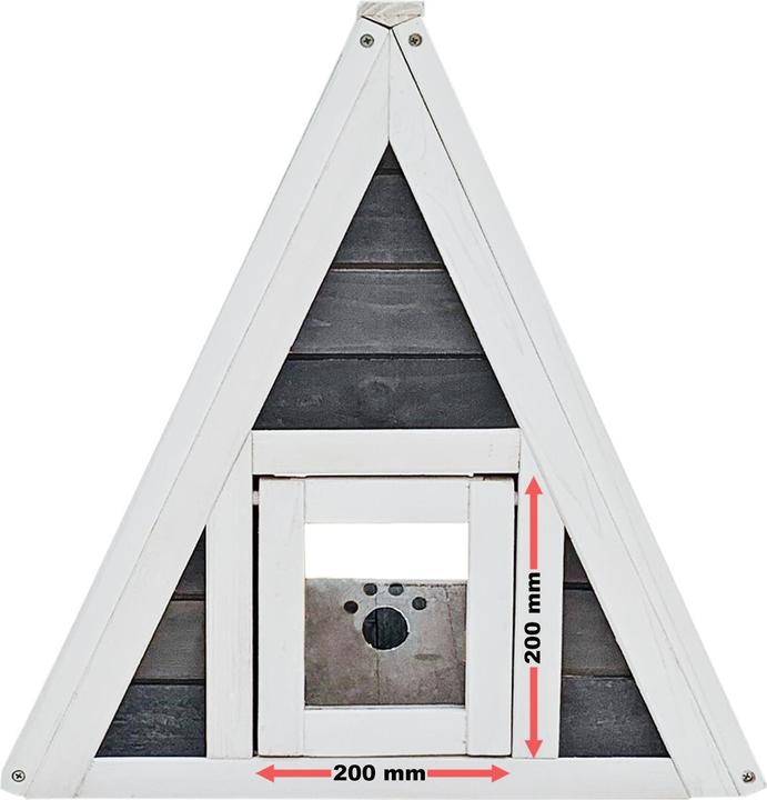 Immagine prodotto Wiltec Casetta per gatti in legno resistente alle intemperie 51 x 50,5 x 48,5 cm per uso interno ed (Gatto)