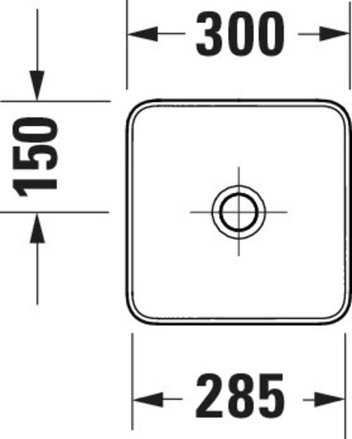 Produktbild Duravit Sivida Aufsatzwaschtisch, eckig, 300x300mm, ohne Hahnloch, ohne Überlauf (300 mm, 300 mm)
