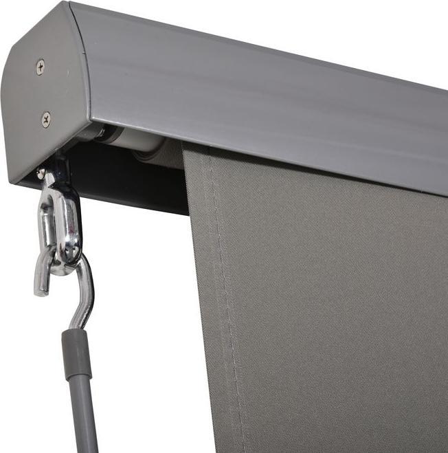 Produktbild Swisshandel24 Senkrechtmarkise Balkon Windschutz & Sichtschutz, Handkurbel, Polyester+Aluminium, Grau, 140x250cm (1.40 m)