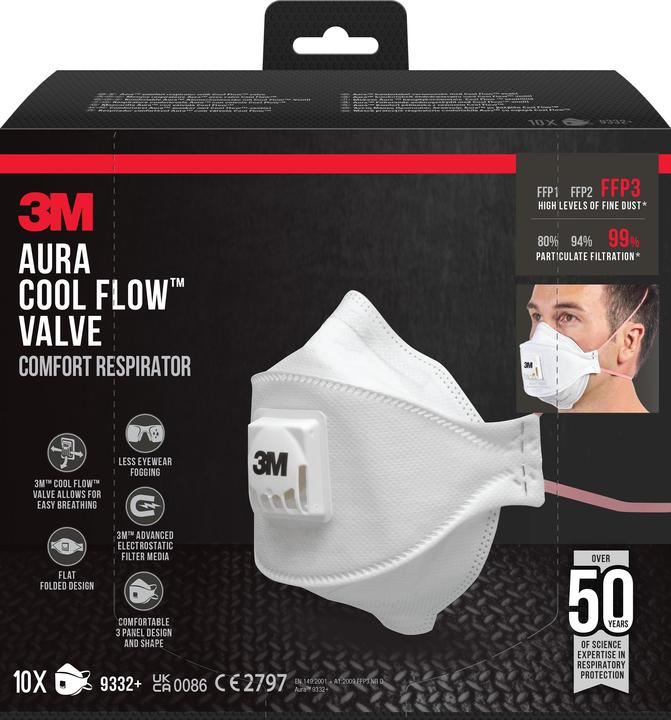 Image du produit 3M Masque à particules Aura 9332PRO10 (FFP3, 10 x)