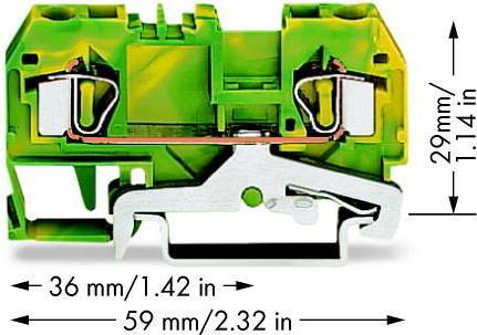 Actual product image Wago Grounded Din Terminal      4mm2
