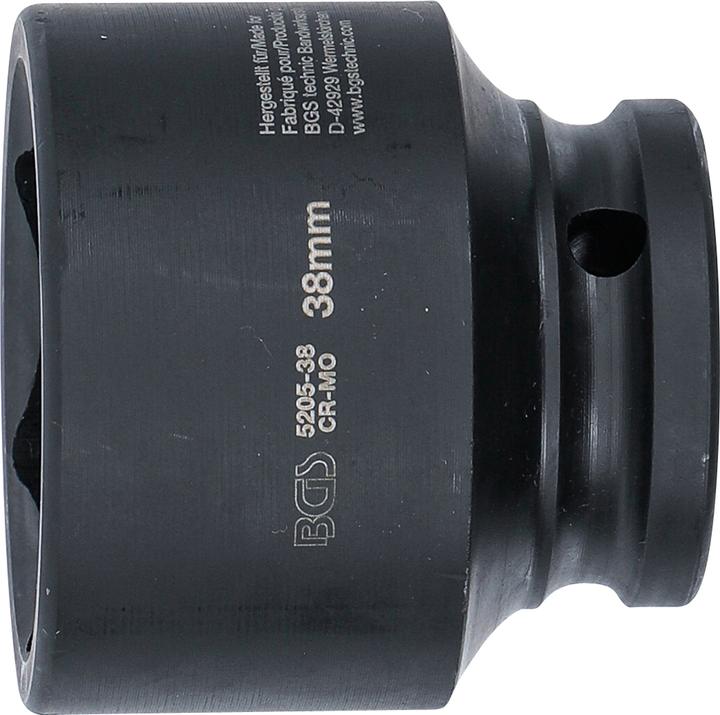 Produktbild BGS Kraft-Steckschlüssel-Einsatz Sechskant Antrieb Innenvierkant 12,5 mm (1/2") SW 38 mm (38 mm)