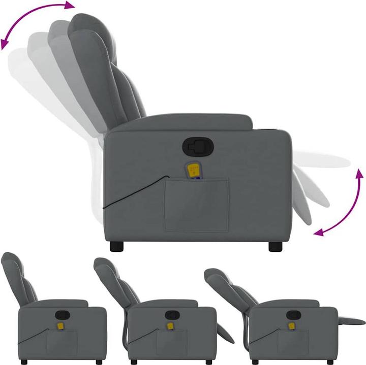 Image du produit VidaXL Fauteuil de massage gris similicuir,Couleur : gris,Matériaux