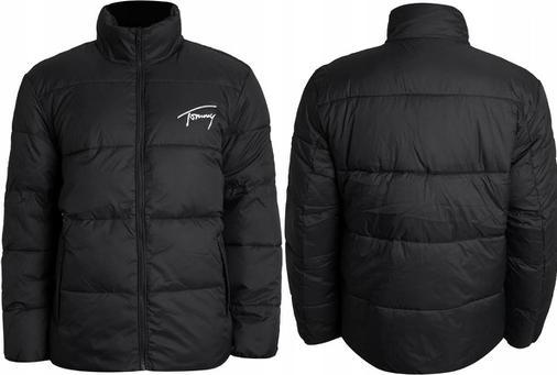 Tommy Hilfiger Tommy Jeans Men's TJM Signature Puffer Padded Jackets, Black, L (L)