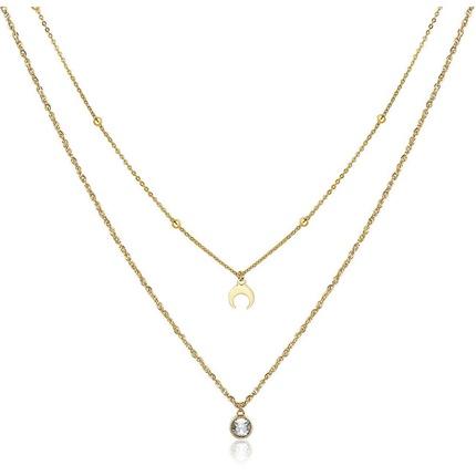 Sagapo S'Agapõ - Double gold-plated steel necklace with Aurora SAR08 ornaments