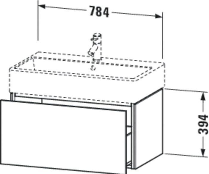 Actual product image Duravit Vanity unit L-CUBE 394x784x459mm flannel grey high gloss (78.5 x 39.5 x 46 cm)