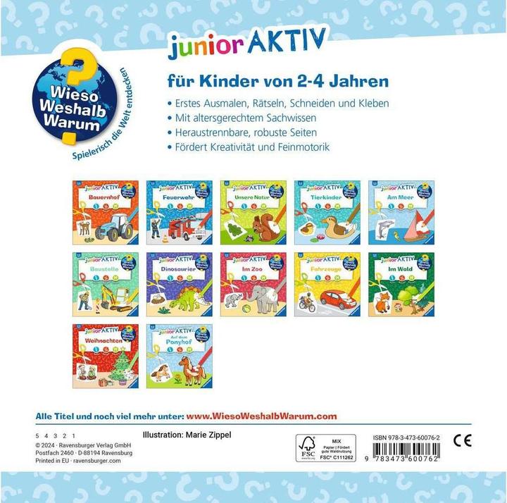 Produktbild Ravensburger Wieso? Weshalb? Warum? junior AKTIV: Auf dem Ponyhof (Deutsch, Marie Zippel, 2024)