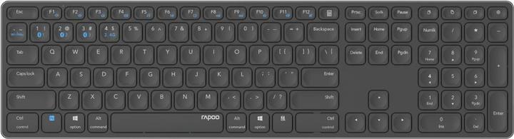 Rapoo Wireless multi-mode keyboard E9800M, DE layout, dark grey (DE, Wireless)