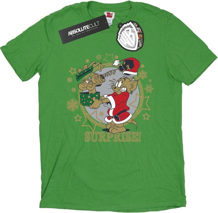 Actual product image Tom & Jerry Womens/Ladies Christmas Surprise Cotton Boyfriend T-Shirt (M)