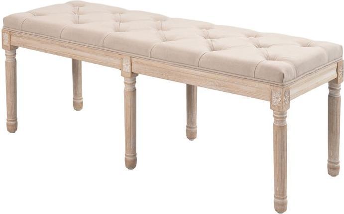 Image du produit Swisshandel24 Banc Banc de lit vintage, banc de chambre à coucher avec boutons, aspect lin, jusqu'à 120 kgb (117 cm)