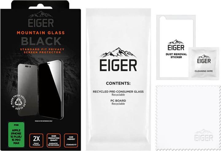 Produktbild Eiger Mountain Glass Black (1 Stück, Apple iPhone 15 Plus, Apple iPhone 16 Plus, Apple iPhone 15 Pro Max)